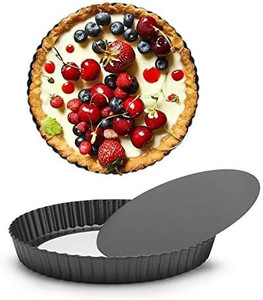 lot 8408 image: 8 Inch Tart Pans, Beasea 2pcs Tart Pan Removable Bottom Non Stick Mini Pie Pans, Detachable Loose Bottom Tart Pie Pan Round Quiche Pan for Oven Baking
