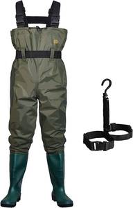 lot 8442 image: MOUNTALK High Chest Waders for Men with Boots, WomensMensYouth Durable Waterproof Canvas Fly Fishing Waders with Boots - Also Use for Hunting, Waterworks