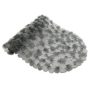 lot 9665 image: Mainstays Oval Textured Pebbles Scrubber Tub Mat, Gray, 13.58 x 27.4