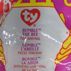 lot 9677 image: TY MINI BEANIES COLLECTABLE IN PACK  BUMBLE
