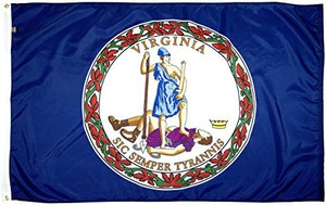 lot 9736 image: Virginia Nylon State Flag, Made in the USA, 3x5 foot