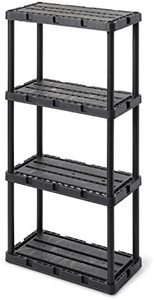 lot 123 image: 4 Shelf Knect-A-Shelf Solid Light Duty Storage Unit 36 x 18x 53 Organizer System for Home, Garage, Basement