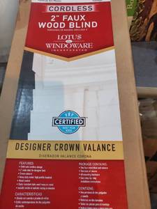 lot 128 image: 23x72 Cordless 2 Faux wood Blind