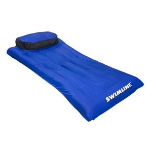 lot 129 image: New Swimline 9057 Swimming Pool Inflatable Fabric Covered Air Mattress Oversized