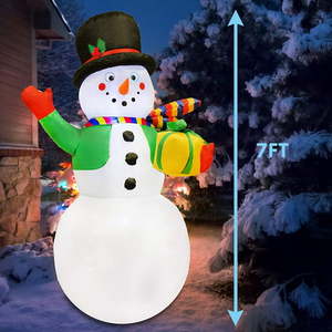 lot 168 image: Joiedomi 7 Foot Snowman Inflatable with Present Gift Box LED Light Up Christmas Xmas for Blow Up Yard Decoration Indoor Outdoor Garden Christmas Decoration
