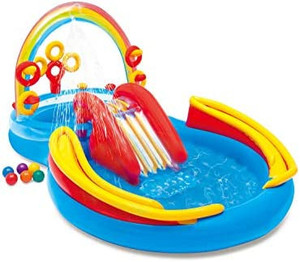 lot 174 image: Intex Rainbow Ring Inflatable Play Center, 117 X 76 X 53, For Ages 2