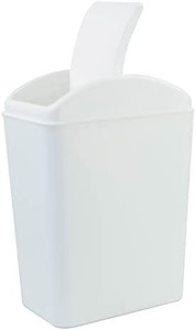 lot 195 image: Slim Trash Can, 14 Liter Modern Swing Garbage Bin