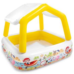 lot 209 image: Intex - Inflatable Ocean Scene Sun Shade Kids Swimming Pool With Canopy