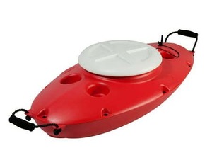 lot 305 image: CreekKooler 30 qt. Hard Sided Ice Chest Cooler Cardinal Red and White