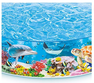 lot 307 image: Intex Deep Sea Blue Coral Reef Snapset Kiddie Swimming Pool 8 ft x 18 Inches