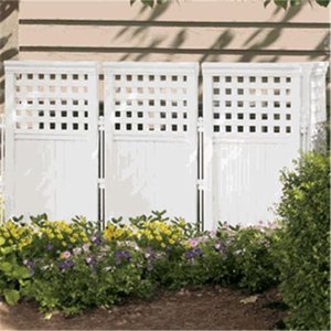 lot 330 image: Suncast FS4423D Outdoor Patio 4 Panel Screen Enclosure Gated Fence White