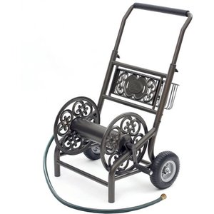 lot 332 image: Liberty Garden 200 Decorative 2 Wheel Hose Reel Cart