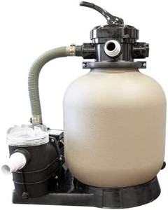 lot 339 image: HYDROTOOLS BY SWIMLINE 14 Inch Sand Filter Combo Set With Stand & Multi Port Valve 0.43 THP DOE Complaint Pump 2400 GPH  Up to 10500 Gallons  60 Pound Sand Capacity