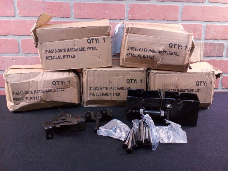 lot 172 image: Black Metal Gate Hardware Kit