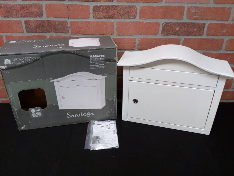 lot 231 image: Saratoga Wall Mounted Locking Metal Mailbox