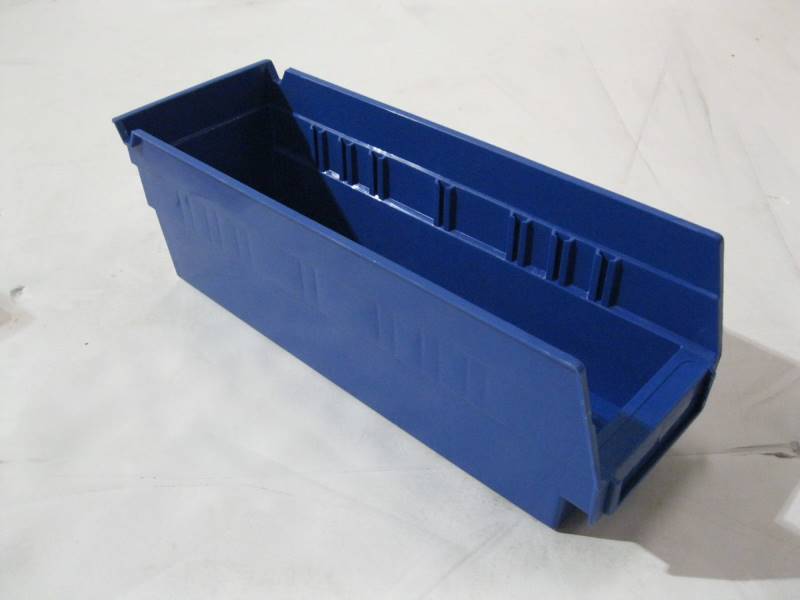 lot 2514 image: Plastic Shelf Bin 12x4x4 Stackable Storage Case of 36