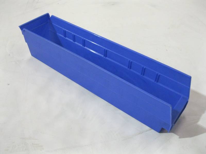 lot 2519 image: Plastic Shelf Bin 18x4x4 Stackable Storage Case of 12