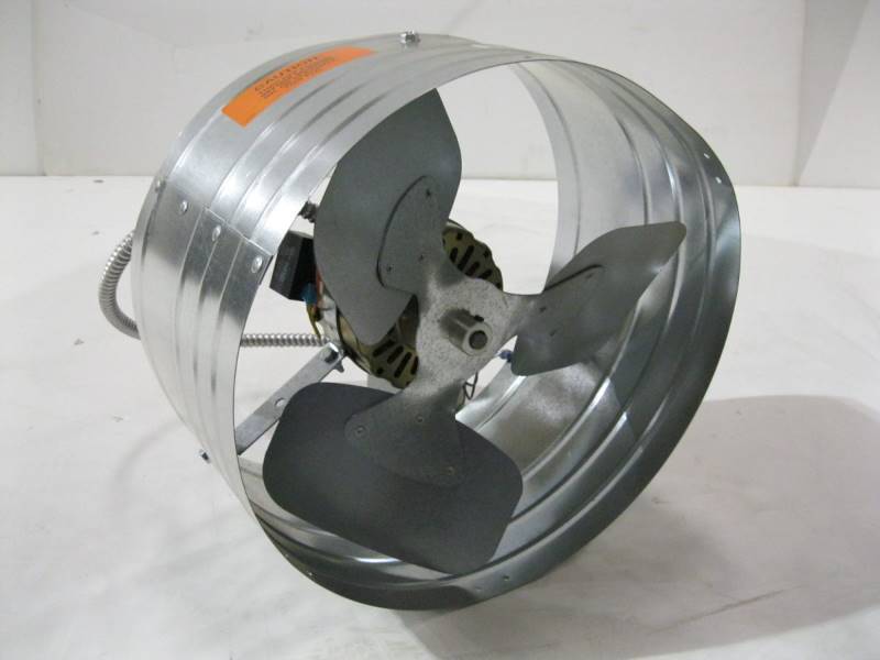 lot 2525 image: Attic Fan Gable Mount 15 Galvanized with Thermostat NEW
