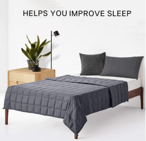 lot 39269 image: ZonLi Adult Weighted Blanket 15lbs (48x72, Twin Size, Dark Grey), Cooling Weighted Blankets for AdultsKids, High Breathability Heavy Blanket, Soft Material with Premium Glass Beads