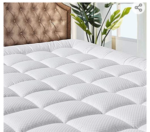 lot 39283 image: MATBEBY Bedding Quilted Fitted Full Mattress Pad Cooling Breathable Fluffy Soft Mattress Pad Stretch, Full Size, White, Mattress Topper Mattress Protector