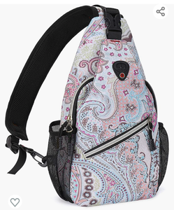 lot 39285 image: MOSISO Mini Sling Backpack,Small Hiking Daypack Pattern Travel Outdoor Sports Bag, National Style