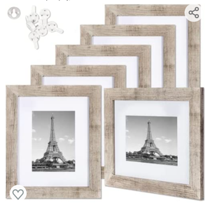 lot 39287 image: upsimples 8x10 Picture Frame Distressed Burlywood with Real Glass, Display Pictures 5x7 with Mat or 8x10 Without Mat, Multi Photo Frames Collage for Wall or Tabletop Display, Set of 6