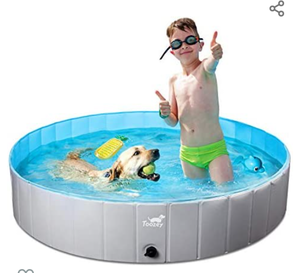 lot 39288 image: Toozey Dog Pool, Slip-Resistant Kiddie Pool, Foldable PVC Dog Pet Swimming Pool, Hard Plastic Pool for Kids, Portable Pools for Large Medium Small Dogs & Kids