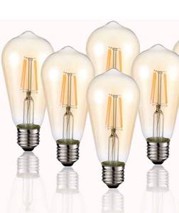 lot 32245 image: Vintage Edison LED Bulb, 5 Pack ST58 E26 Base 40 Watt Equivalent, Warm White 2200K-2700K, Antique Vintage Style Light, Squirrel Cage Filament Edison Light Bulbs Amber Glass, Dimmable