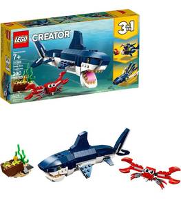 lot 32260 image: LEGO Creator 3in1 Deep Sea Creatures 31088 Make a Shark, Squid, Angler Fish, and Crab with This Sea Animal Toy Building Kit (230 Pieces)