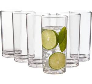 lot 32273 image: US Acrylic Classic 24 ounce Premium Quality Plastic Iced Tea Tumblers in Clear  Set of 6 Drinking Cups  Reusable, BPA-free, Made in the USA, Top-rack Dishwasher Safe