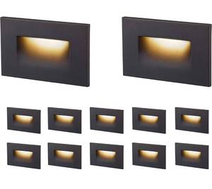 lot 32275 image: Cloudy Bay 3 Color 120V Dimmable LED Indoor Outdoor Step Light,3000K4000K5000K 3W 55lm Stair Light,Oil Rubbed Bronze,12 Pack