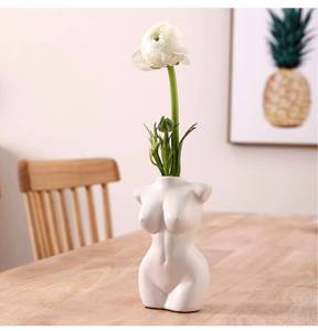 lot 32279 image: Female Body Vase - Womens Anatomical Form Planter for Flowers, Plants - Decorative Modern Indoor Pot for Home, Office, Bedroom, Bathroom - Boho Chic Feminist Decor & Statue Sculpture