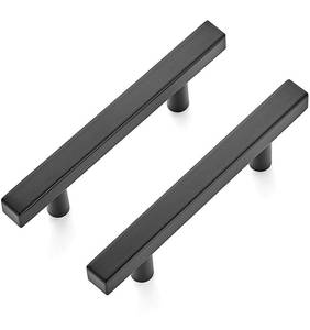 lot 38349 image: Ravinte 60 Pack 5 inch Square Cabinet Pulls Matte Black Stainless Steel Kitchen Drawer Pulls Cabinet Handles 5Length, 3 Hole Center