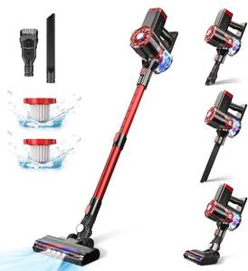 lot 38357 image: PRETTYCARE Cordless Vacuum Cleaner, 180W Powerful Suction Stick Vacuum with 30min Long Runtime Detachable Battery, 4 in 1 Lightweight Quiet Vacuum