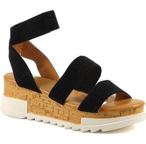 lot 38362 image: Women Elastic Open Toe Ankle Straps Wedge Sandal - Size 6