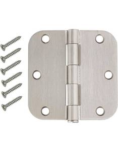 lot 42115 image: Y&ampY Decor Satin Nickel 3.5 x 3.5 Door Hinges with 58 Radius Corners Brushed Nickel (30 Pack)