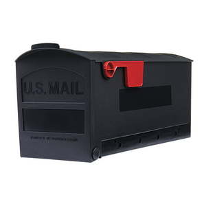 lot 42116 image: Gibraltar Mailboxes Patriot Medium Plastic Post-Mount Mailbox Black GMB505B01