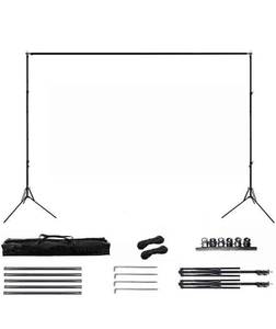 lot 42127 image: Projector Screen Stand for Foldable Portable Projector Screen Outdoor Projector Movies Screen for Front and Rear Projection Also Adjustable Background Stand for 100-120 inch Screen