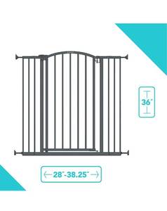 lot 42134 image: Summer Extra Tall Decor Safety Baby Gate, Gray - 36 Tall, Fits Openings of 28 to 38.25 Wide, 20 Wide Door Opening, Baby and Pet Gate