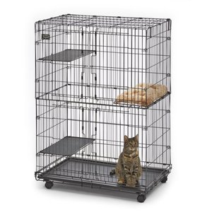 lot 42135 image: MidWest Collapsible Pet Playpen and Cat Cage 4 Tier & 1 Pillow 51