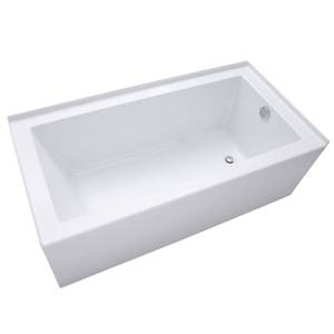 lot 8330 image: Mirabelle MIRSKS6032R 60 X 32 Acrylic Soaking Bathtub For Three Wall Alcove