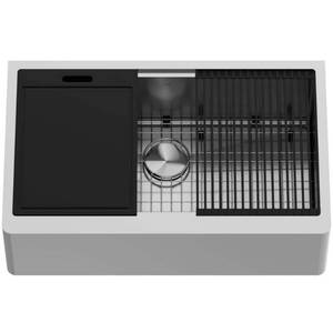 lot 8339 image: Vigo Vgs3320fa Oxford 33 Farmhouse Single Basin Stainless Steel Kitchen Sink - Stainless
