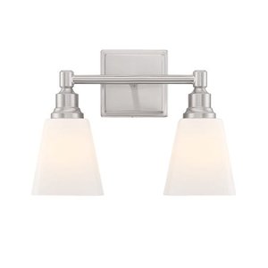 lot 8353 image: Park Harbor Phvl3182 Leadwell 2 Light 14 Wide Bathroom Vanity Light - Nickel