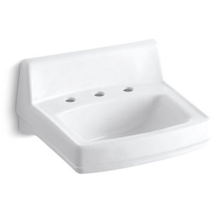 lot 8358 image: Kohler K-2030 Greenwich 20-34 Wall Mounted Bathroom Sink - White