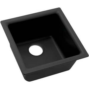 lot 8365 image: Quartz Classic Dual Mount 15-34 in. x 15-34 in. x 7-1116 in. Single Bowl Bar Sink - Black