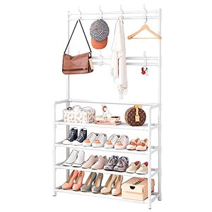 lot 42475 image: WEECRON Shoe Rack Stand Organizer Closet Entryway 4 Tier, White