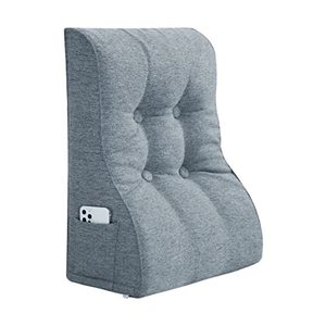 lot 42505 image: Roner Reading Pillow Bed Foam Wedge, Linen Grey