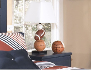 lot 42508 image: Signature Design by Ashley Nyx Youth 24in. Baseball and Football Athletic Table Lamp