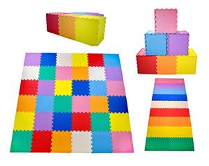 lot 42537 image: KC Cubs Soft and Safe Non-Toxic Childrens Interlocking Multicolor Exercise Puzzle EVA Play Foam Mat