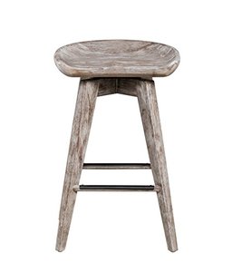 lot 42560 image: Boraam Bali 24in. Backless Swivel Counter Stool, Barnwood Wire-Brush, Height, Model 54224